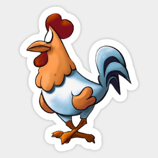 Cute Rooster Drawing Sticker